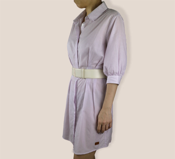 3/4 Sleeves Stripe Dress - Lavender Pink (DMSSSWLP)