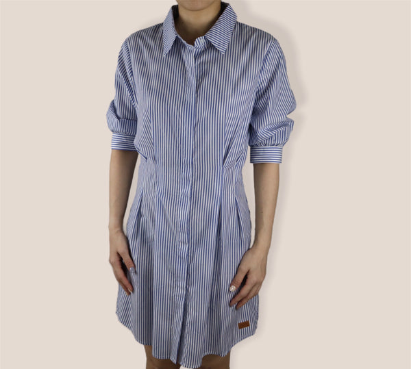 3/4 Sleeves Stripe Dress - Presidential Blue (DMSSSWPB)