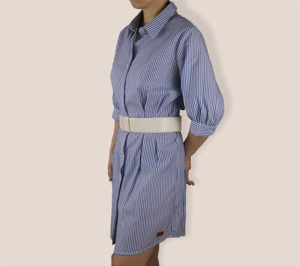 3/4 Sleeves Stripe Dress - Presidential Blue (DMSSSWPB)