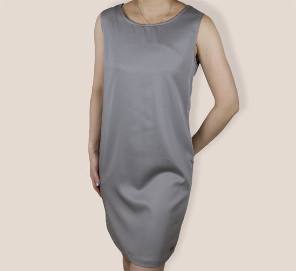 Plain Sleeveless A-Line Dress - Thunder Grey (DMSLHUTG)