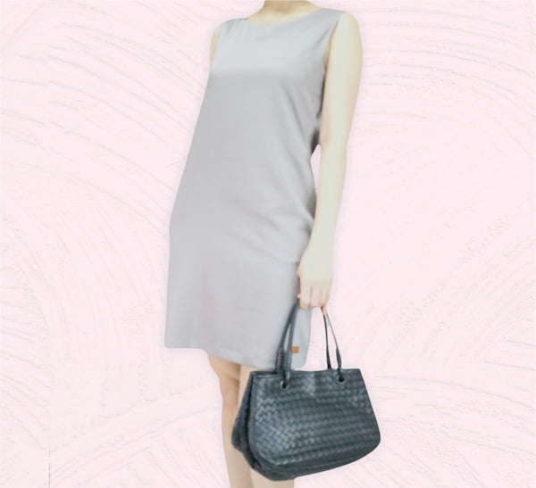 Plain Sleeveless A-Line Dress - Thunder Grey (DMSLHUTG)