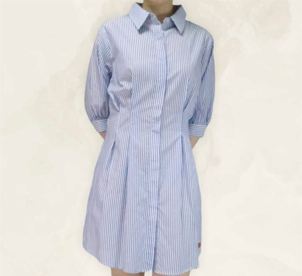 3/4 Sleeves Stripe Dress - Presidential Blue (DMSSSWPB)