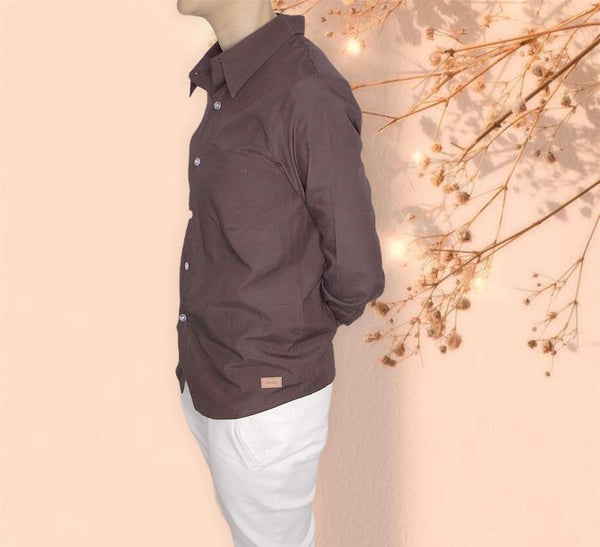 Plain Long Sleeves Shirt - Umber (SHLSSWUB)