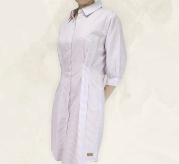 3/4 Sleeves Stripe Dress - Lavender Pink (DMSSSWLP)