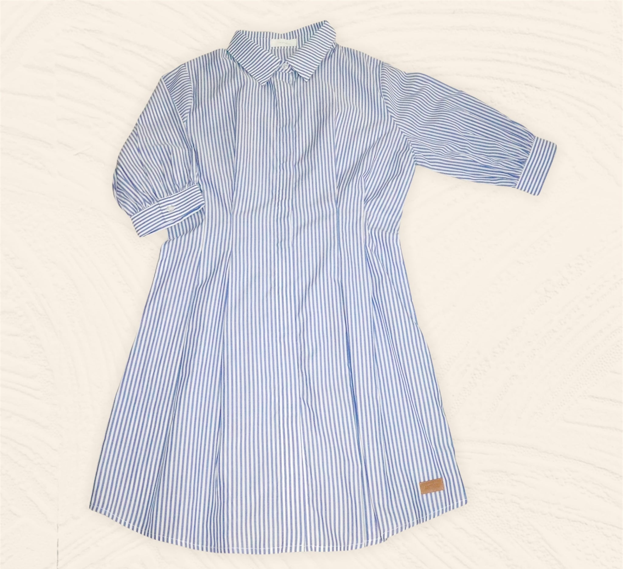 3/4 Sleeves Stripe Dress - Presidential Blue (DMSSSWPB)