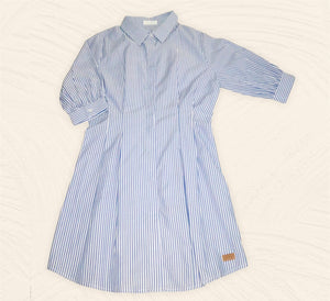 3/4 Sleeves Stripe Dress - Presidential Blue (DMSSSWPB)