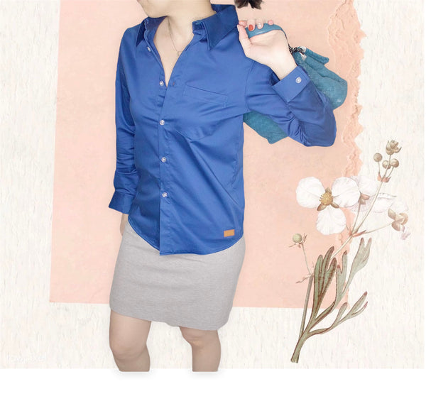 Plain Long Sleeves Shirt - Egyptian Blue (SHLSSWEB)