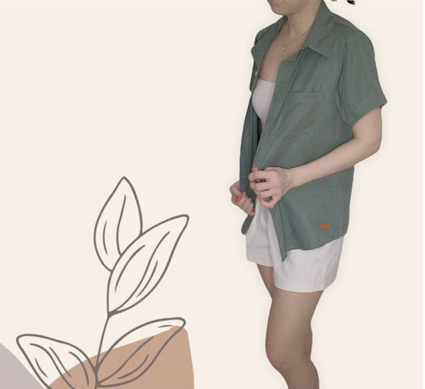 Plain Short Sleeves Shirt - Sage (SHSSLTSG)