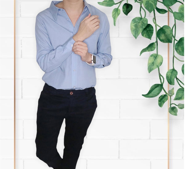 Plain Long Sleeves Shirt - Powder Blue (SHLSSWPB)