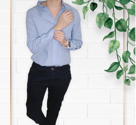 Plain Long Sleeves Shirt - Powder Blue (SHLSSWPB)