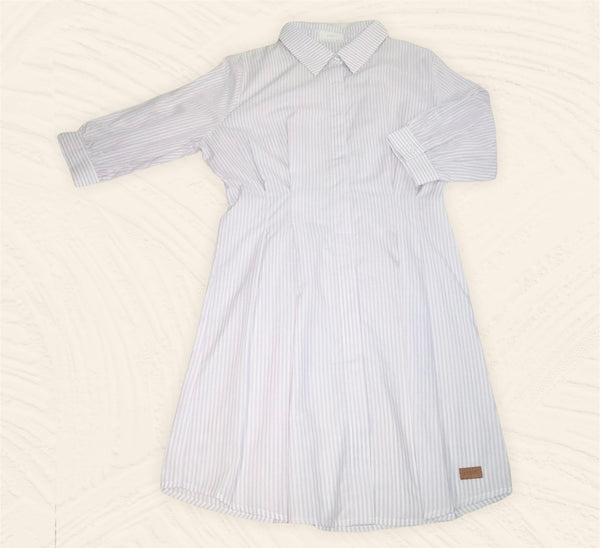 3/4 Sleeves Stripe Dress - Lavender Pink (DMSSSWLP)